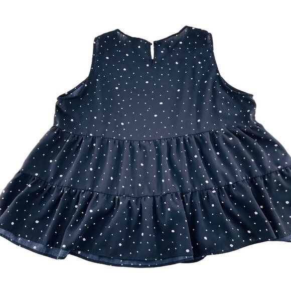 Andrée By Unit 1X Black Polka Dot Sleeveless Dress With Lace Trim & Zip Closure - Picture 5 of 5